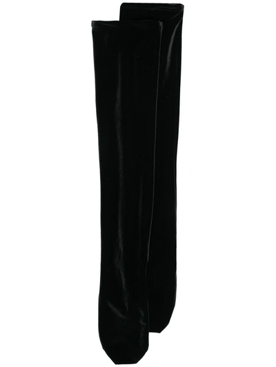 Simone Wild Knee-length Velvet Socks In Black