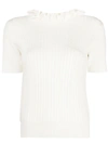 SEE BY CHLOÉ RUFFLE-NECK KNIT TOP
