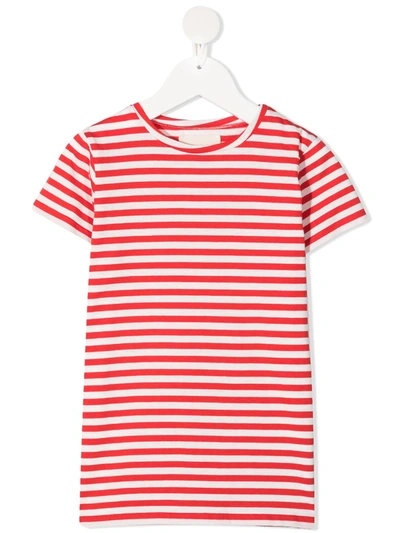 Douuod Teen Striped Cotton T-shirt In Red