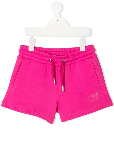 Diesel Kids' Logo-print Track Shorts In Pink