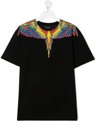 Marcelo Burlon County Of Milan Teen Wings-print Cotton T-shirt In Black