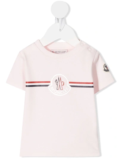 Moncler Babies' Logo-print T-shirt In Rosa