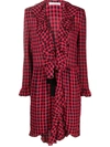 PHILOSOPHY DI LORENZO SERAFINI GINGHAM-CHECK DRESS WITH RUFFLE DETAIL