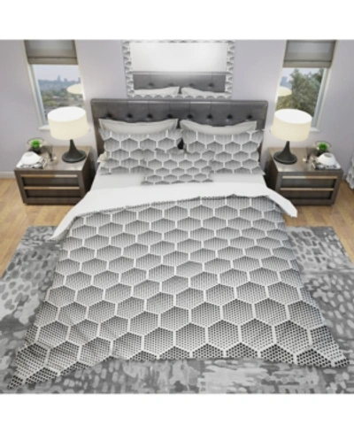 Design Art Designart 'halftone Pattern' Modern Duvet Cover Set - Queen Bedding