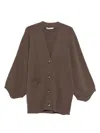 3311 Patch-pocket Buttoned Cardigan In Brown