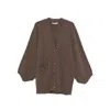 3311 Patch-pocket Buttoned Cardigan In Brown
