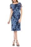 Js Collections Soutache Cocktail Sheath Dress In Bluenavy