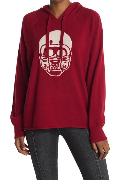 Skull Cashmere Collegiate  Hoodie In Crimson/chalk Skull