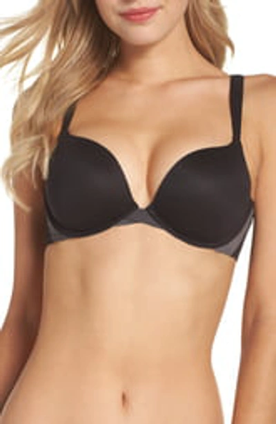Spanx Pillow Cup Signature Push-up Plunge Bra In Very Black