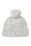 Ugg Knit Pompom Beanie In Greyheather