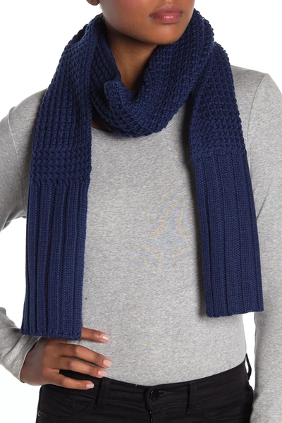 Ugg Textured Wool Blend Scarf In Navy