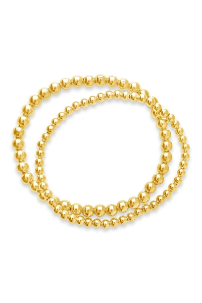 Sterling Forever 14k Gold Plated Beaded Stretch Bracelet Set
