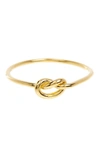 Sterling Forever 14k Yellow Gold Vermeil Thin Love Knot Ring In Gold