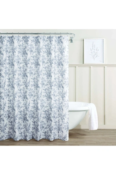 Laura Ashley Annalise Floral Medium Grey 72" X 72" Shower Curtain