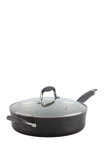 Anolon Advanced Pewter Hard Anodized 5.5 Qt. Covered Saute Pan In Gray