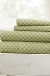 Ienjoy Home The Home Spun Premium Ultra Soft Scallops Pattern 4-piece King Bed Sheet Set In Sage