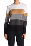 French Connection Striped Crew Neck Sweater In Neutral Mu