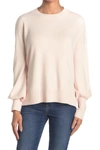French Connection Balloon Sleeve Crew Neck Sweater In Capri Blus