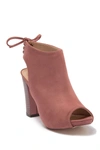 Chase & Chloe Marcy Cutout Bootie In Mauve Suede