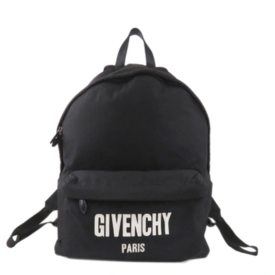 Pre-owned Givenchy Black Nylon Logo Backpack