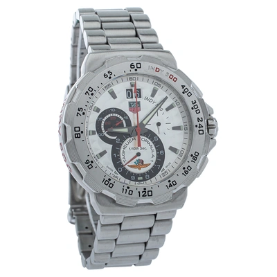 Pre-owned Tag Heuer Silver Stainless Steel Formula 1 Cah101b Indy 500 Chronograph Quartz Men's Wristwatch 44mm