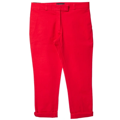 Pre-owned Joseph Red Cotton Slim Fit Cropped Trousers S