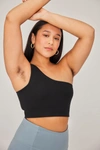 Girlfriend Collective Bianca One-shoulder Stretch-recycled Polyester Sports Bra In Multicolor