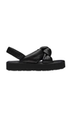 Miu Miu Padded Leather Flatform Slingback Sandals In Black