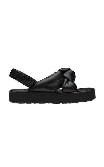 Miu Miu Knot-detail Flatform Sandals In Black