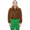 Gucci Brown Curly Shearling Jacket In Chestnut