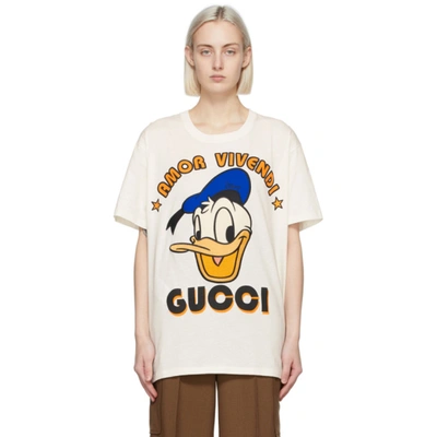 Gucci 灰白色 Disney 联名“amor” Donald Duck T 恤 In White