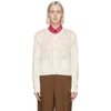 GUCCI OFF-WHITE WOOL GG PERFORATED CROP CARDIGAN