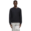 Thom Browne 4-bar Intarsia Mock-neck Sweatshirt In Navy