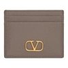 VALENTINO GARAVANI VALENTINO TAUPE VALENTINO GARAVANI VLOGO CARD HOLDER