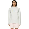 ALEXANDER WANG GREY WIDE NECK PUFF LOGO LONG SLEEVE T-SHIRT