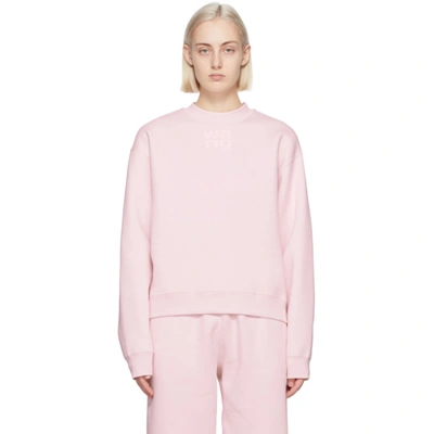 Alexander Wang T Printed Cotton-blend Jersey Sweatshirt In Pink