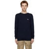 Maison Kitsuné Navy Tricolor Fox Patch Sweater In Blue