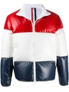THOM BROWNE TRICOLOUR REVERSIBLE FUNNEL JACKET