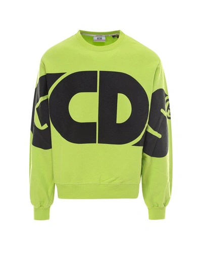 Gcds Cotton Crew-neck Sweatshirt In Green