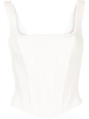 Dion Lee Pointelle Cropped Corset In Ivory