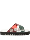 TOGA STUDDED COLOUR-BLOCK SLIDES