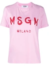 Msgm Teen Logo-print Cotton T-shirt In Pink & Purple