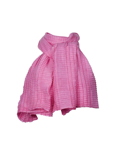 Emporio Armani Pleated Scarf In Pink