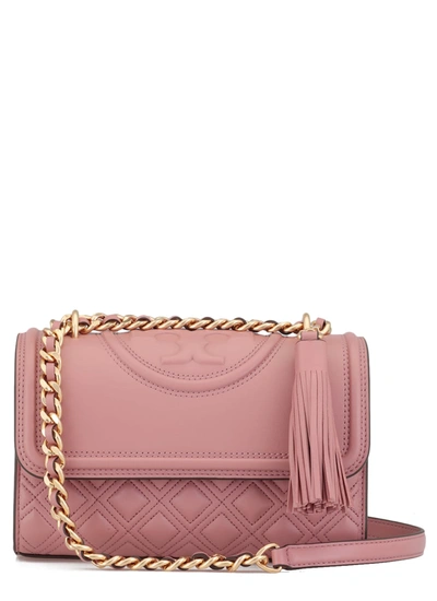 Tory Burch Fleming Leather Shoulder Bag In Pink