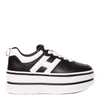 HOGAN H449 trainers IN BLACK AND WHITE LEATHER,HXW4490BS01 KLA0002