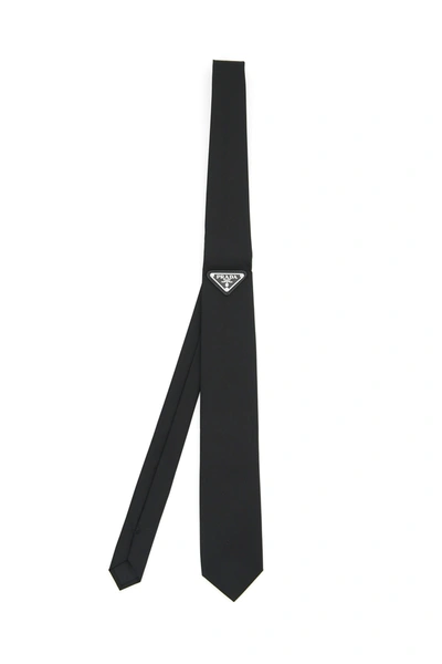 Prada Re-nylon Tie Triangle Logo | ModeSens