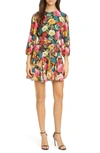 ALICE AND OLIVIA MINA FLORAL BELTED MINIDRESS,192772205636