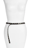 ADA 'CALA' STUDDED SKINNY LEATHER BELT IN BLACK,810248023187