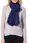Amicale Solid Pashmina Scarf In 410navy