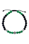 EFFY STERLING SILVER, MALACHITE, & ONYX BRACELET,617892663994